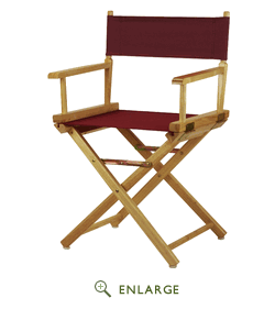 200-00-021-48 18 In. Directors Chair Natural Frame With Burgundy Canvas