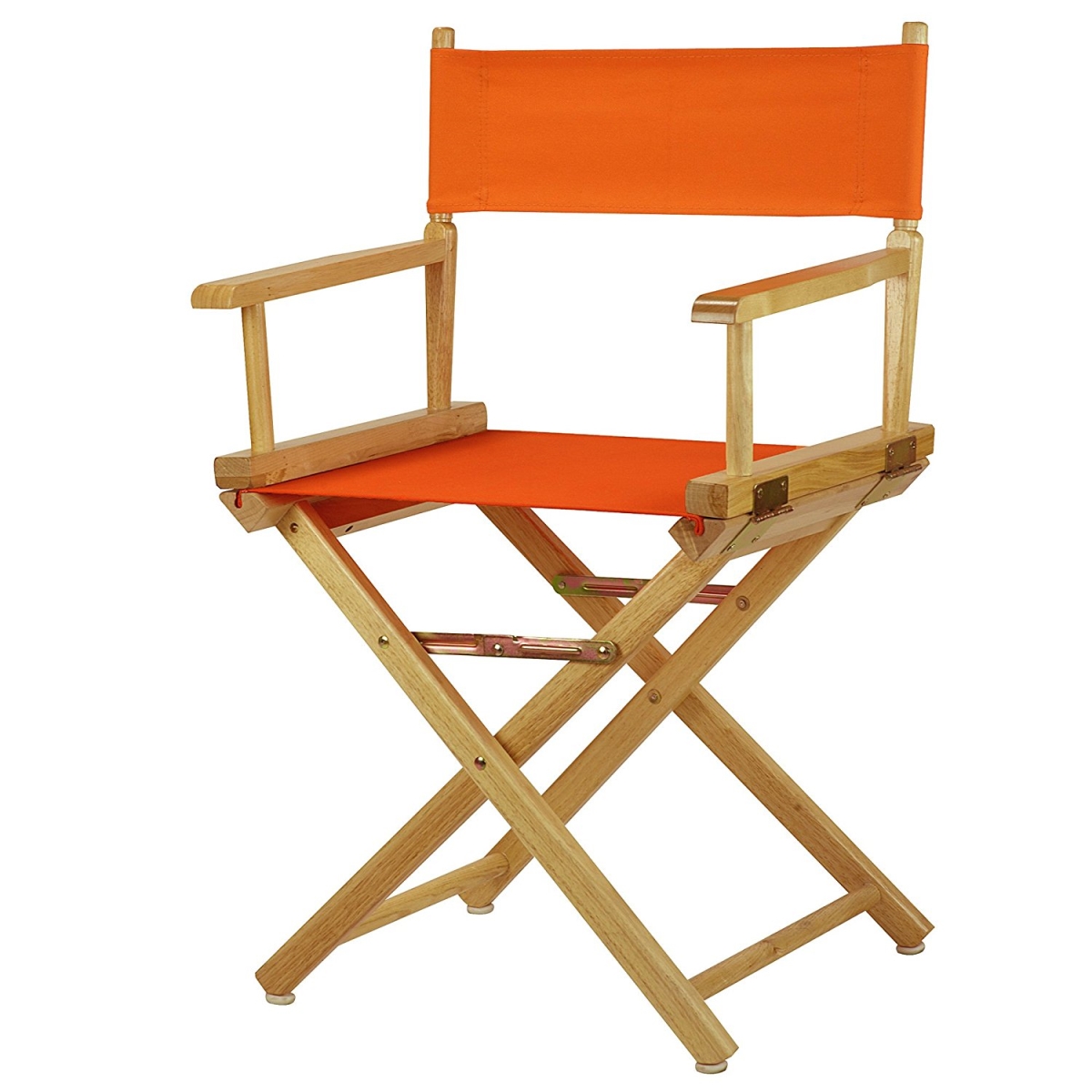 200-00-021-59 18 In. Directors Chair Natural Frame With Tangerine Canvas
