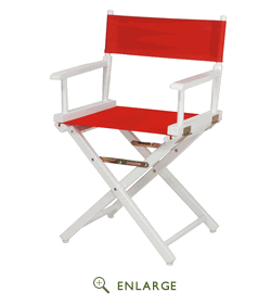 200-01-021-11 18 In. Directors Chair White Frame With Red Canvas