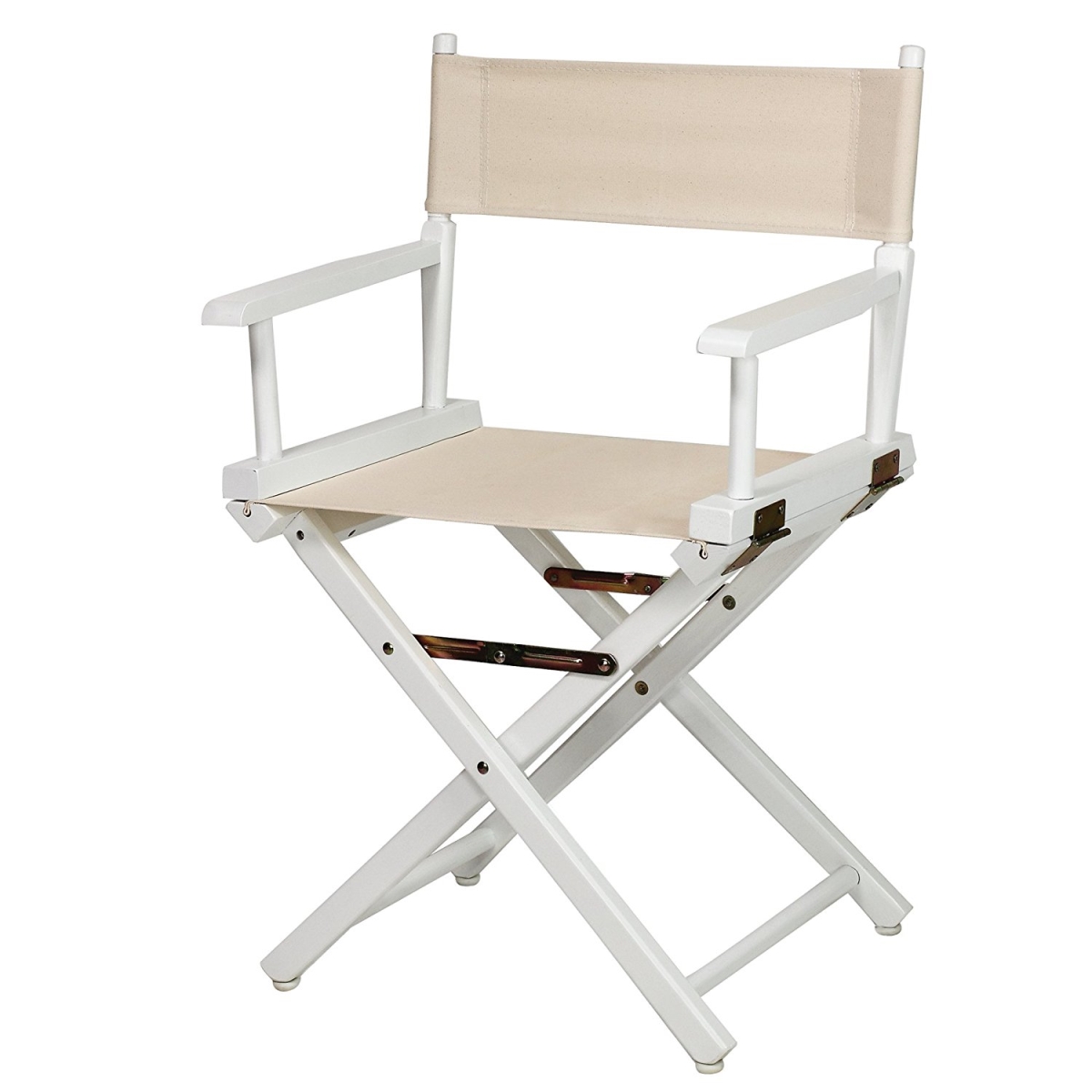 200-01-021-12 18 In. Directors Chair White Frame With Natural & Wheat Canvas