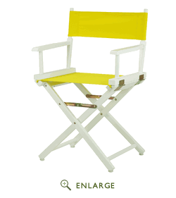200-01-021-14 18 In. Directors Chair White Frame With Yellow Canvas