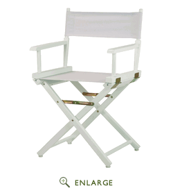200-01-021-29 18 In. Directors Chair White Frame With White Canvas