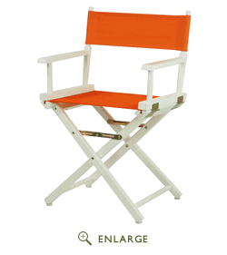 200-01-021-59 18 In. Directors Chair White Frame With Tangerine Canvas
