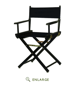 200-02-021-10 18 In. Directors Chair Black Frame With Navy Blue Canvas
