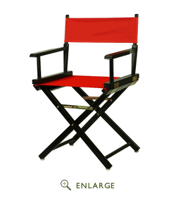 200-02-021-11 18 In. Directors Chair Black Frame With Red Canvas
