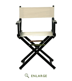 200-02-021-12 18 In. Directors Chair Black Frame With Natural & Wheat Canvas