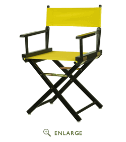 200-02-021-14 18 In. Directors Chair Black Frame With Yellow Canvas