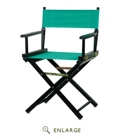 200-02-021-17 18 In. Directors Chair Black Frame With Teal Canvas