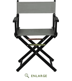 200-02-021-18 18 In. Directors Chair Black Frame With Gray Canvas