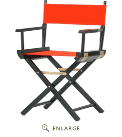 200-02-021-19 18 In. Directors Chair Black Frame With Orange Canvas