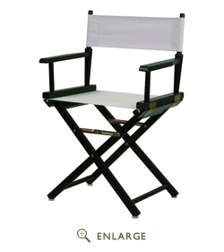 200-02-021-29 18 In. Directors Chair Black Frame With White Canvas
