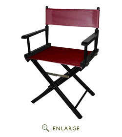200-02-021-48 18 In. Directors Chair Black Frame With Burgundy Canvas