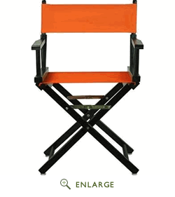 200-02-021-59 18 In. Directors Chair Black Frame With Tangerine Canvas