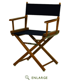 200-55-021-10 18 In. Directors Chair Honey Oak Frame With Navy Blue Canvas