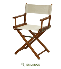 200-55-021-12 18 In. Directors Chair Honey Oak Frame With Natural & Wheat Canvas