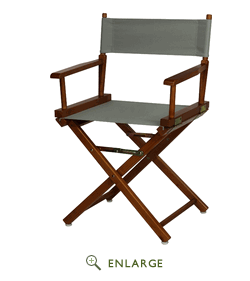 200-55-021-18 18 In. Directors Chair Honey Oak Frame With Gray Canvas