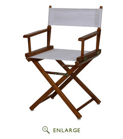 200-55-021-29 18 In. Directors Chair Honey Oak Frame With White Canvas