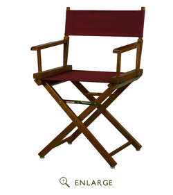 200-55-021-48 18 In. Directors Chair Honey Oak Frame With Burgundy Canvas