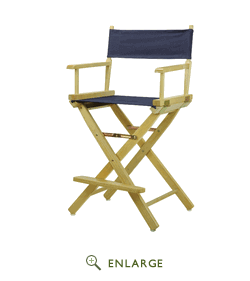 220-00-021-10 24 In. Directors Chair Natural Frame With Navy Blue Canvas