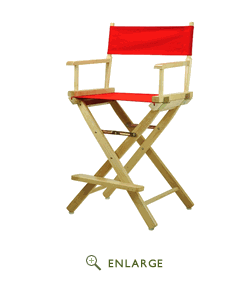 220-00-021-11 24 In. Directors Chair Natural Frame With Red Canvas