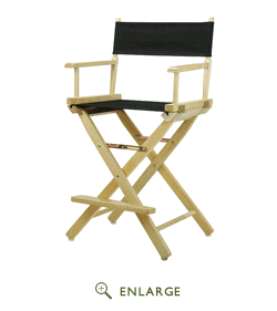 220-00-021-15 24 In. Directors Chair Natural Frame With Black Canvas