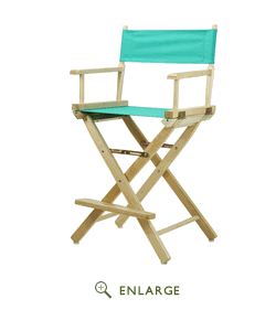 220-00-021-17 24 In. Directors Chair Natural Frame With Teal Canvas