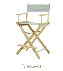 220-00-021-18 24 In. Directors Chair Natural Frame With Gray Canvas