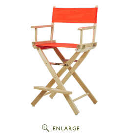 220-00-021-19 24 In. Directors Chair Natural Frame With Orange Canvas