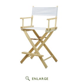 220-00-021-29 24 In. Directors Chair Natural Frame With White Canvas