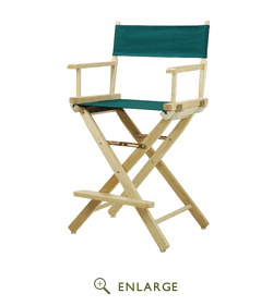 220-00-021-32 24 In. Directors Chair Natural Frame With Hunter Green Canvas