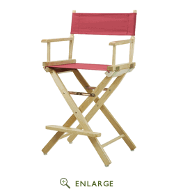 220-00-021-48 24 In. Directors Chair Natural Frame With Burgundy Canvas