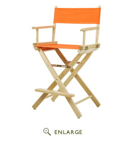 220-00-021-59 24 In. Directors Chair Natural Frame With Tangerine Canvas