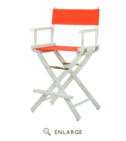 220-01-021-19 24 In. Directors Chair White Frame With Orange Canvas