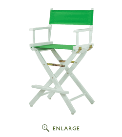 220-01-021-33 24 In. Directors Chair White Frame With Green Canvas