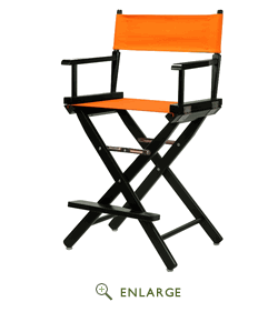 220-02-021-19 24 In. Directors Chair Black Frame With Orange Canvas