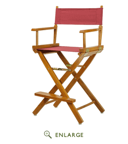 220-05-021-48 24 In. Directors Chair Honey Oak Frame With Burgundy Canvas