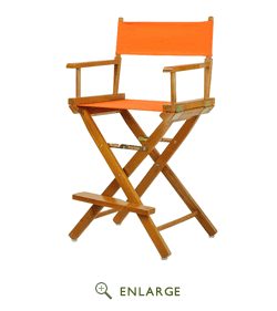 220-05-021-59 24 In. Directors Chair Honey Oak Frame With Tangerine Canvas