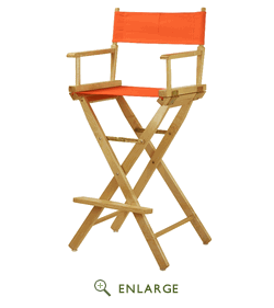 230-00-021-59 30 In. Directors Chair Natural Frame With Tangerine Canvas