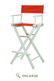 230-01-021-11 30 In. Directors Chair White Frame With Red Canvas