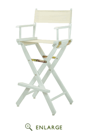 230-01-021-12 30 In. Directors Chair White Frame With Natural & Wheat Canvas