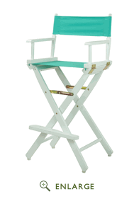 230-01-021-17 30 In. Directors Chair White Frame With Teal Canvas