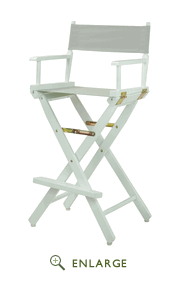 230-01-021-18 30 In. Directors Chair White Frame With Gray Canvas