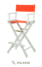 230-01-021-19 30 In. Directors Chair White Frame With Orange Canvas