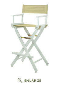 230-01-021-24 30 In. Directors Chair White Frame With Tan Canvas