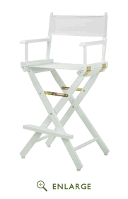 230-01-021-29 30 In. Directors Chair White Frame With White Canvas