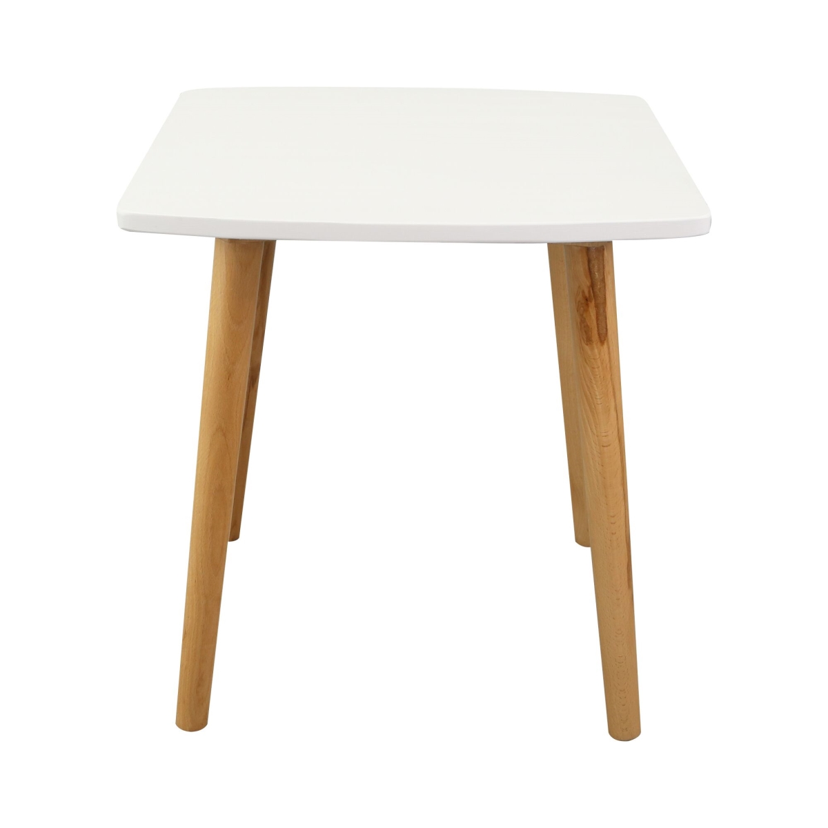563-11 Ezly Mid-century Style Wooden End Table - White & Natural