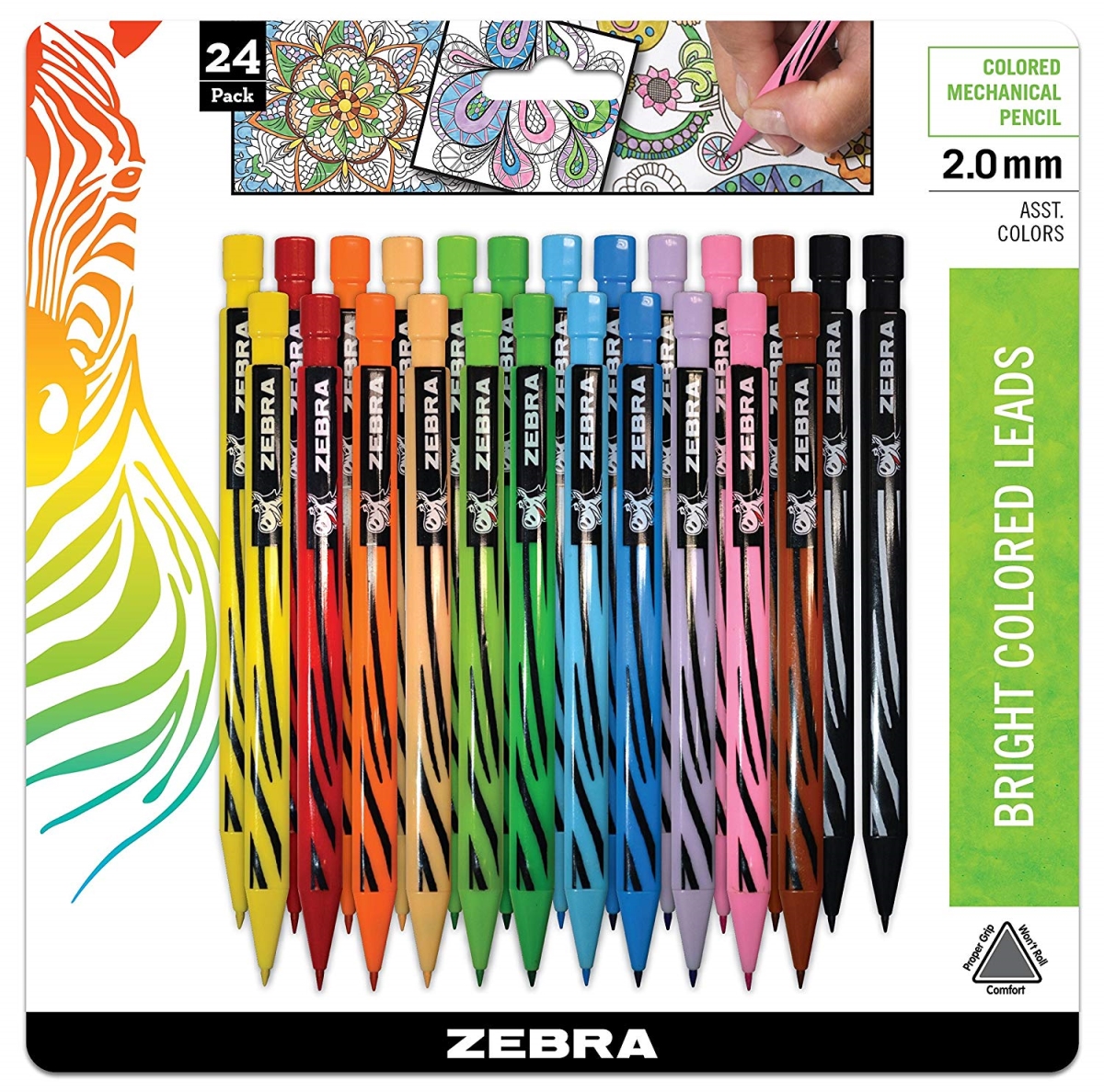 52824 2.0 Mm Mechanical Pencil, Assorted Color - 24 Per Pack - Pack Of 6