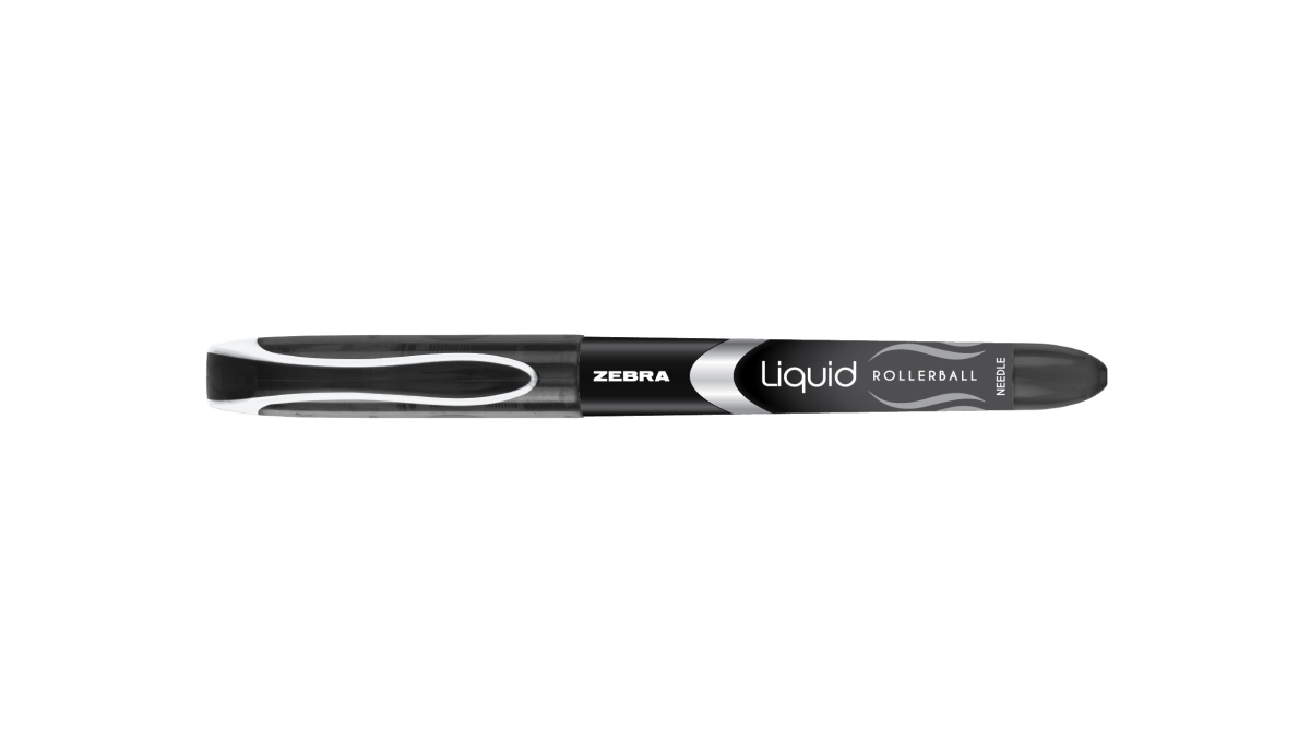 44410 0.5 Mm Zebra Rollerball Needle Pen, Black - 12 Per Pack - Pack Of 6