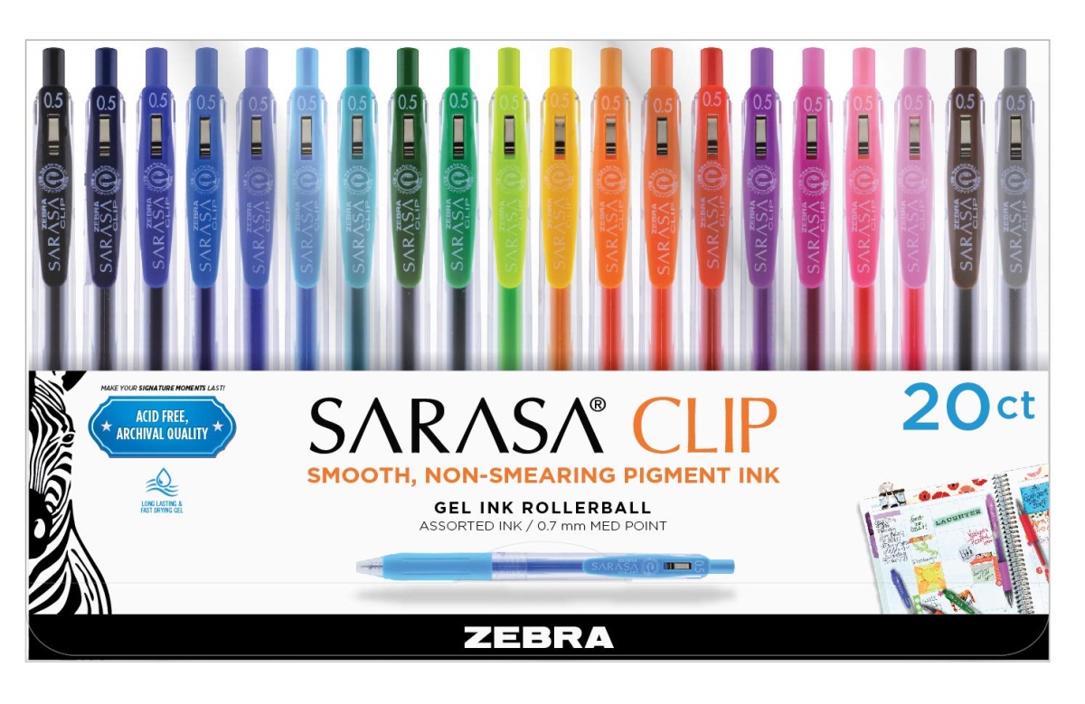 47220 0.5 Mm Retractable Gel Pen, Assorted Color - 20 Per Pack - Pack Of 6