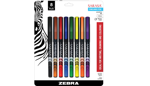 66108 0.8 Mm Fineliner Pen, Assorted Color - 8 Per Pack - Pack Of 6